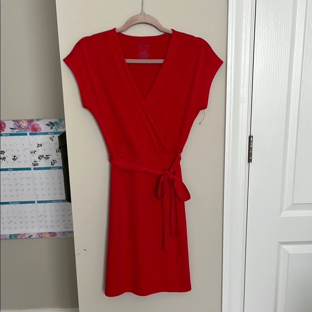 XS, Nine West, Wrap Dress with Cap Sleeves